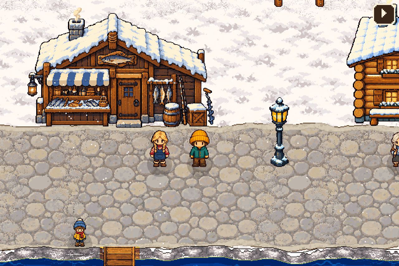 Brinnvik, a snowy fishing town.